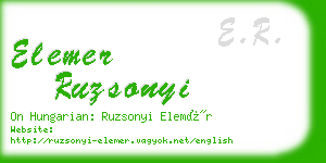 elemer ruzsonyi business card